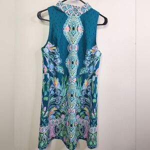 BRANDI SHIFT DRESS *RAIN FLORIST* VALENCIA TEAL, Size 6